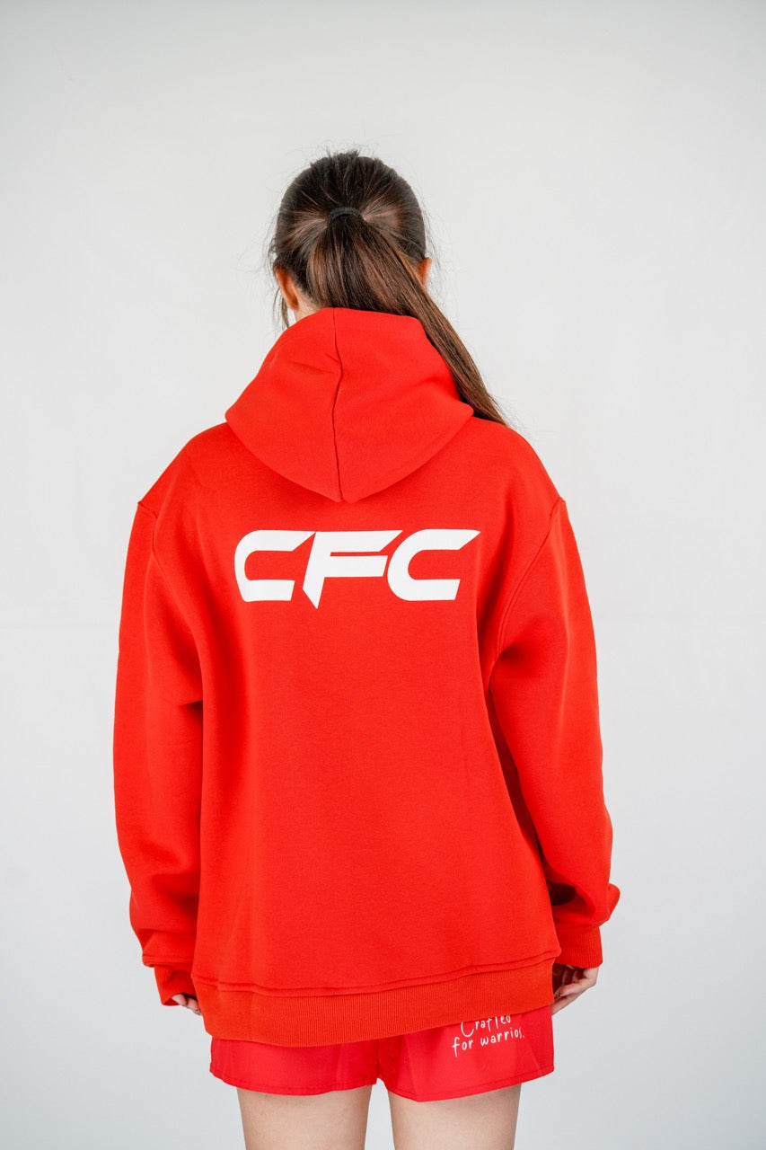 CFC Hoodie – Sokakta Şıklık, Ringde Ruh (Kırmızı)