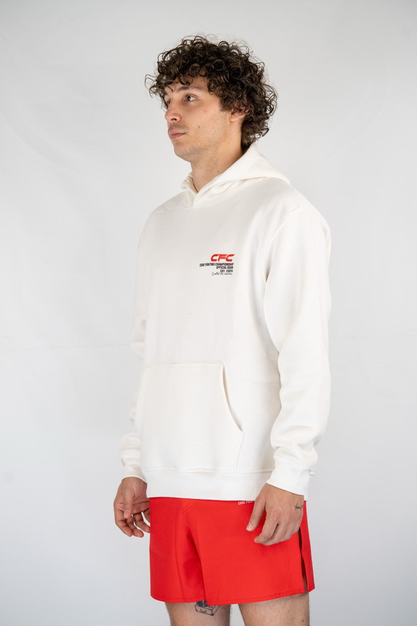 CFC Hoodie – Sokakta Şıklık, Ringde Ruh (Beyaz)