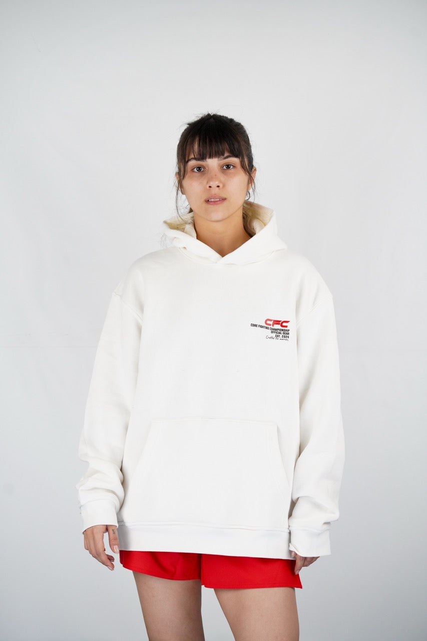 CFC Hoodie – Sokakta Şıklık, Ringde Ruh (Beyaz)