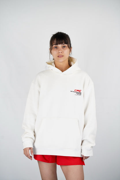 CFC Hoodie – Sokakta Şıklık, Ringde Ruh (Beyaz)