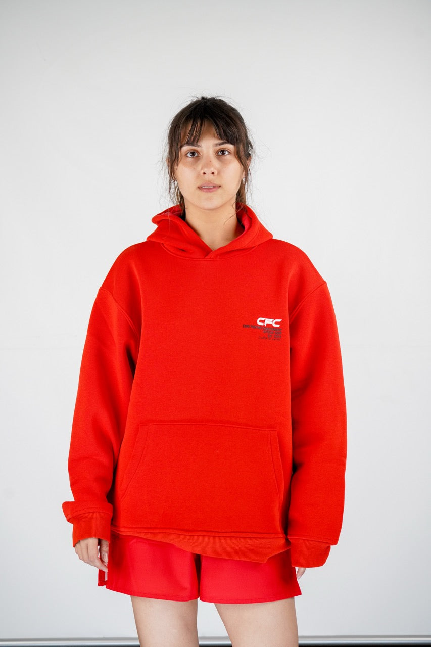 CFC Hoodie – Sokakta Şıklık, Ringde Ruh (Kırmızı)